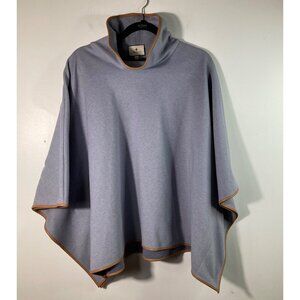 Womens Tuckernuck Turtle Neck Poncho Gray Brown OS Polyester Rayon Spandex